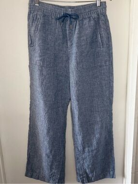 Athleta Cabo Wide Leg Linen Pants Women’s Size 6 Elastic Waist Active Beach EUC